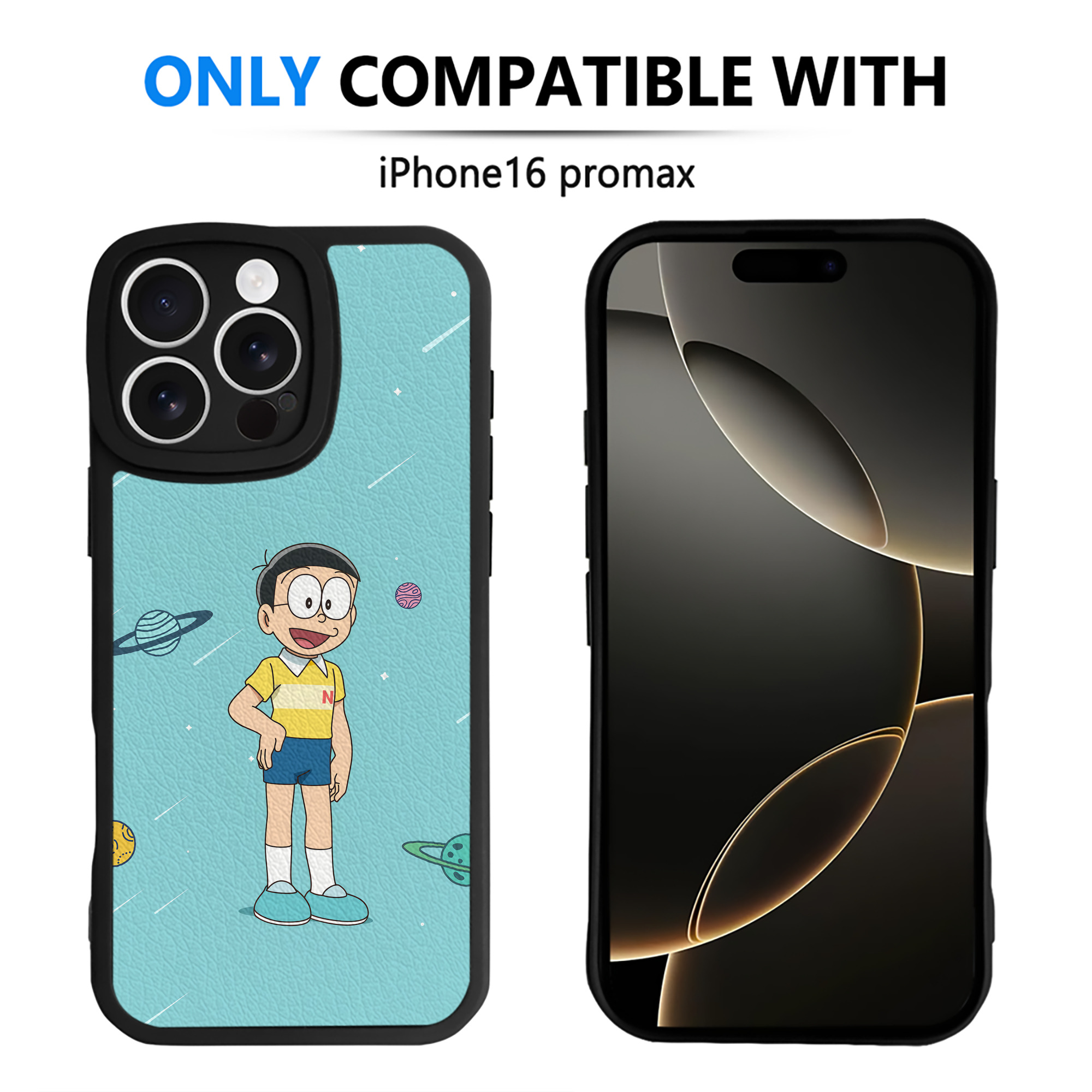 （画像用） ドラえもん Doraemon 【iPhone 16シリーズ対応】シリコンスマホケース（レザー調） 材質：シリコン